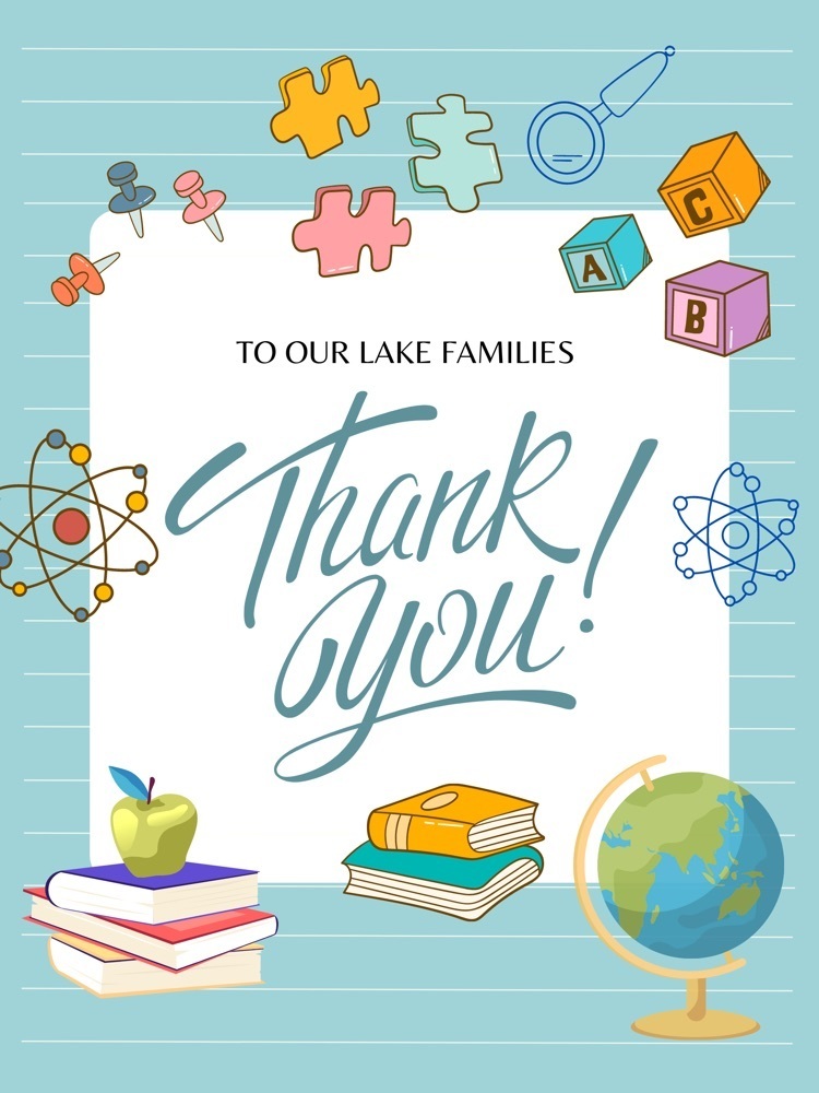 thank you to our lake families 